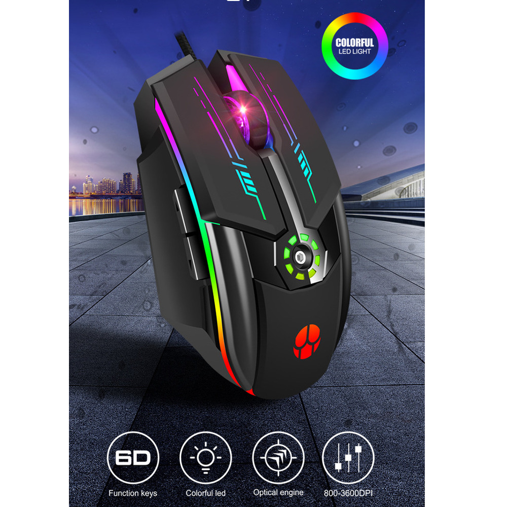 USB Wired Gaming Mouse With 6 Buttons – Macro Programming & Mechanical Feel For Competitive Gaming_voghion.com