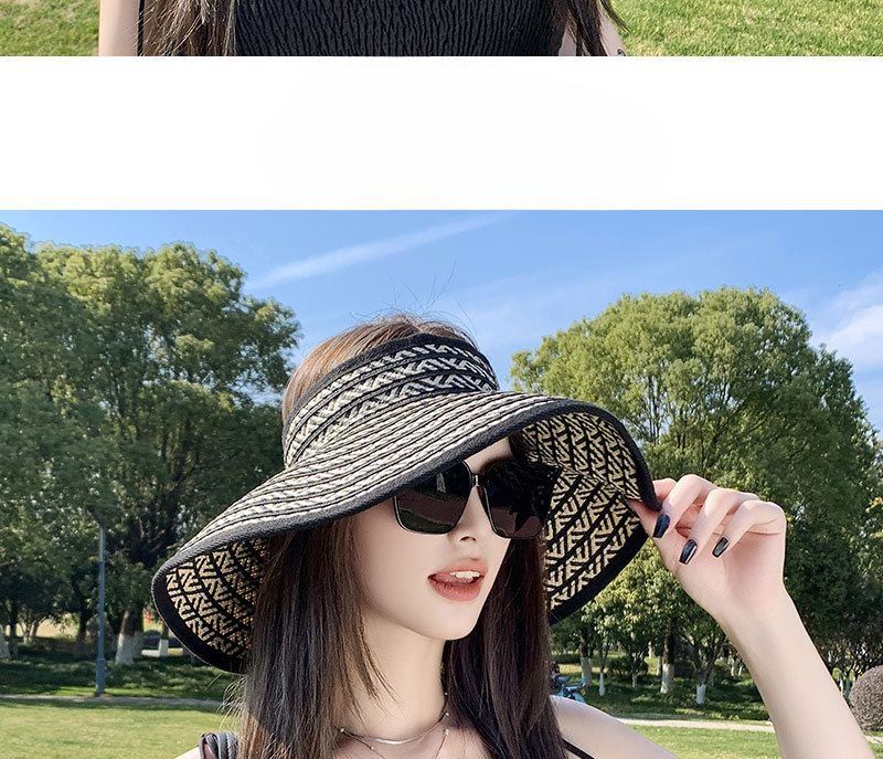 Faltbarer Reisehut mit großer Krempe und offenem Oberteil für Damen, neuer Sommersonnenhut mit UV-Schutz, atmungsaktiver Strohhut_voghion.com