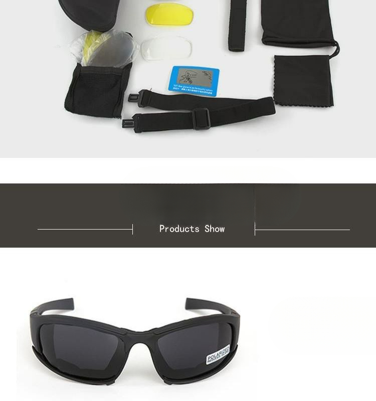 X7 Polarized Version Outdoor Real CS Protective Glasses Tactical Shooting Goggles Sunglasses Explosion-Proof_voghion.com