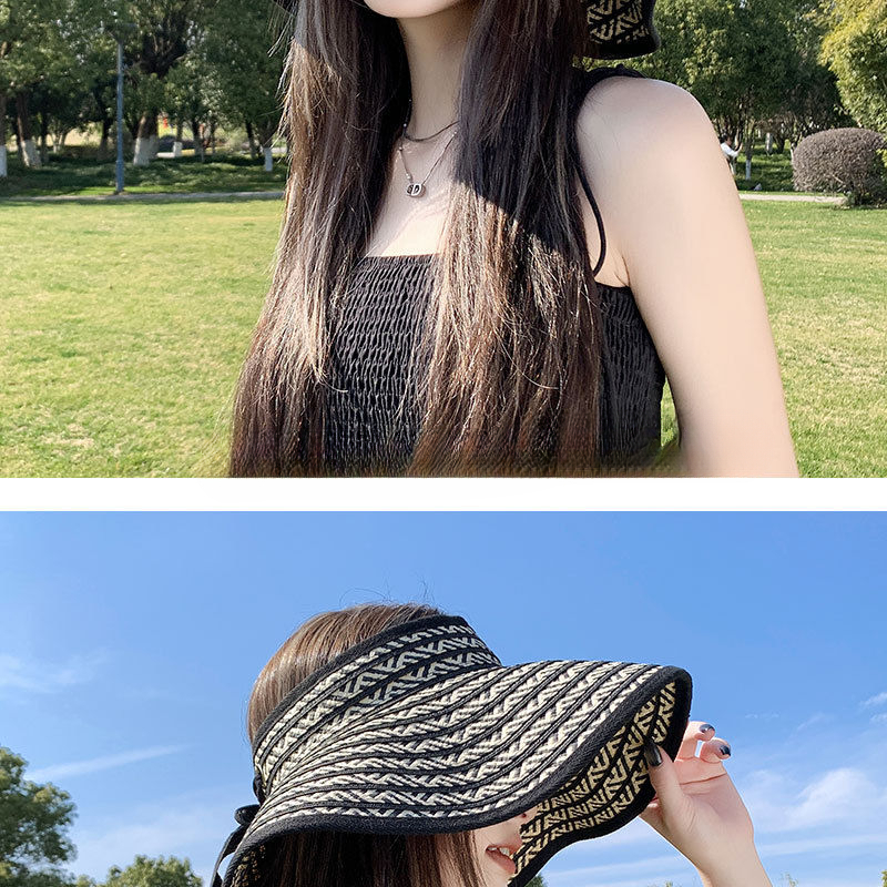 Faltbarer Reisehut mit großer Krempe und offenem Oberteil für Damen, neuer Sommersonnenhut mit UV-Schutz, atmungsaktiver Strohhut_voghion.com