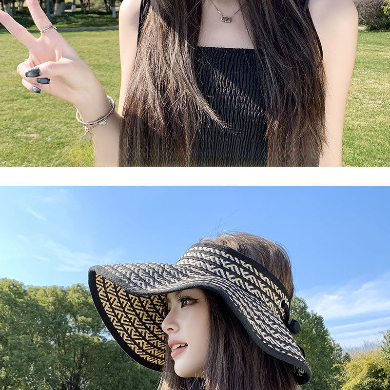 Faltbarer Reisehut mit großer Krempe und offenem Oberteil für Damen, neuer Sommersonnenhut mit UV-Schutz, atmungsaktiver Strohhut_voghion.com