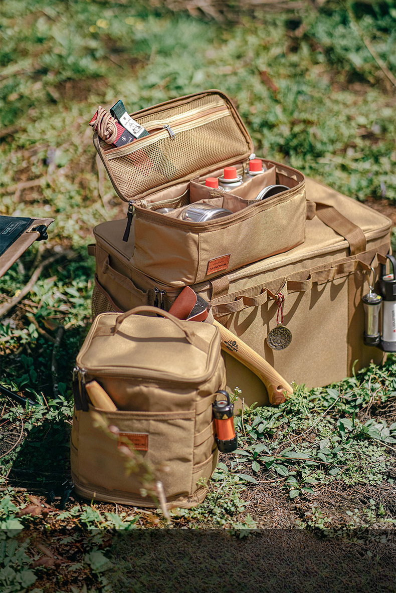 Mountain Biker Outdoor Cookware Set Gas Tank Anti-Collision Storage Picnic Tote Ice Bag Medium Size_voghion.com