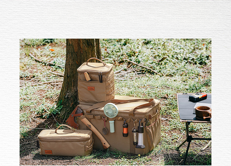 Mountain Biker Outdoor Cookware Set Gas Tank Anti-Collision Storage Picnic Tote Ice Bag Medium Size_voghion.com