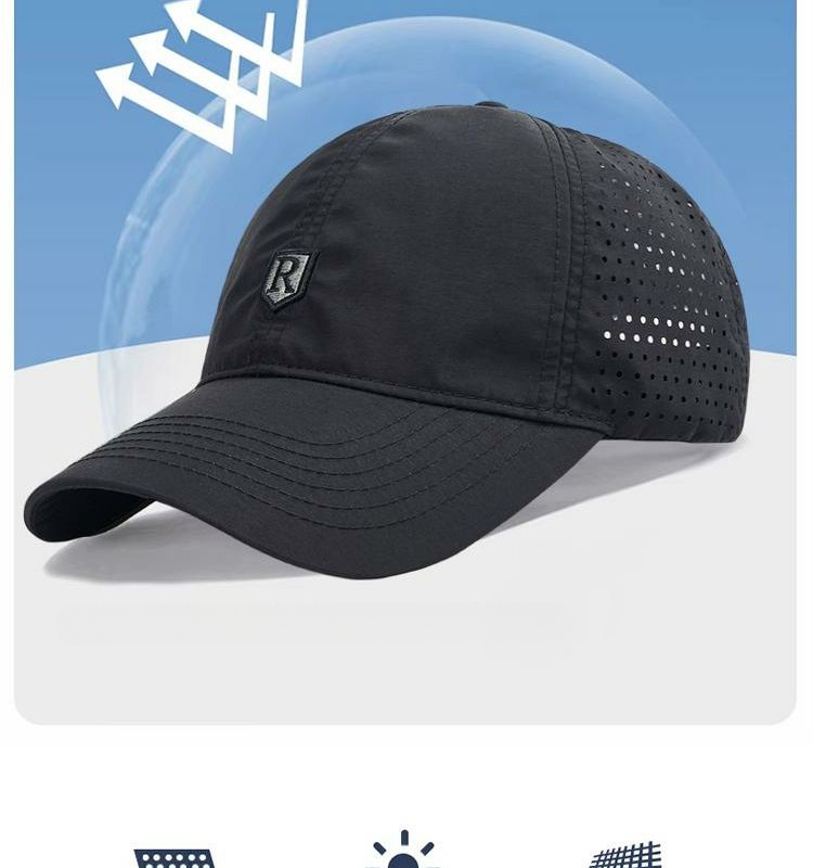 Breathable Mesh Baseball Cap For Men, Summer Quick-Dry Sports Cap, Men's Outdoor Sun Hat, Thin Style_voghion.com