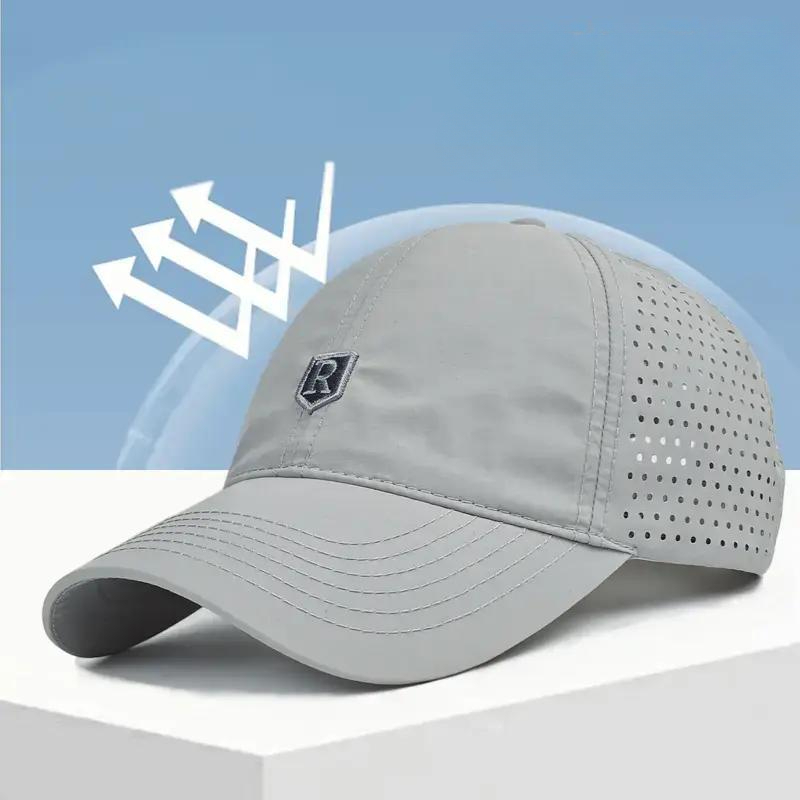 Breathable Mesh Baseball Cap For Men, Summer Quick-Dry Sports Cap, Men's Outdoor Sun Hat, Thin Style_voghion.com