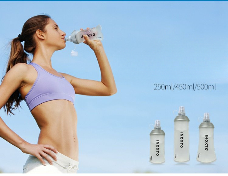 Sportflasche Silikon-Mundstück Fitness Running Cup Faltbare Outdoor Trail Soft Water Bag Umweltfreundliches Material Neu_voghion.com