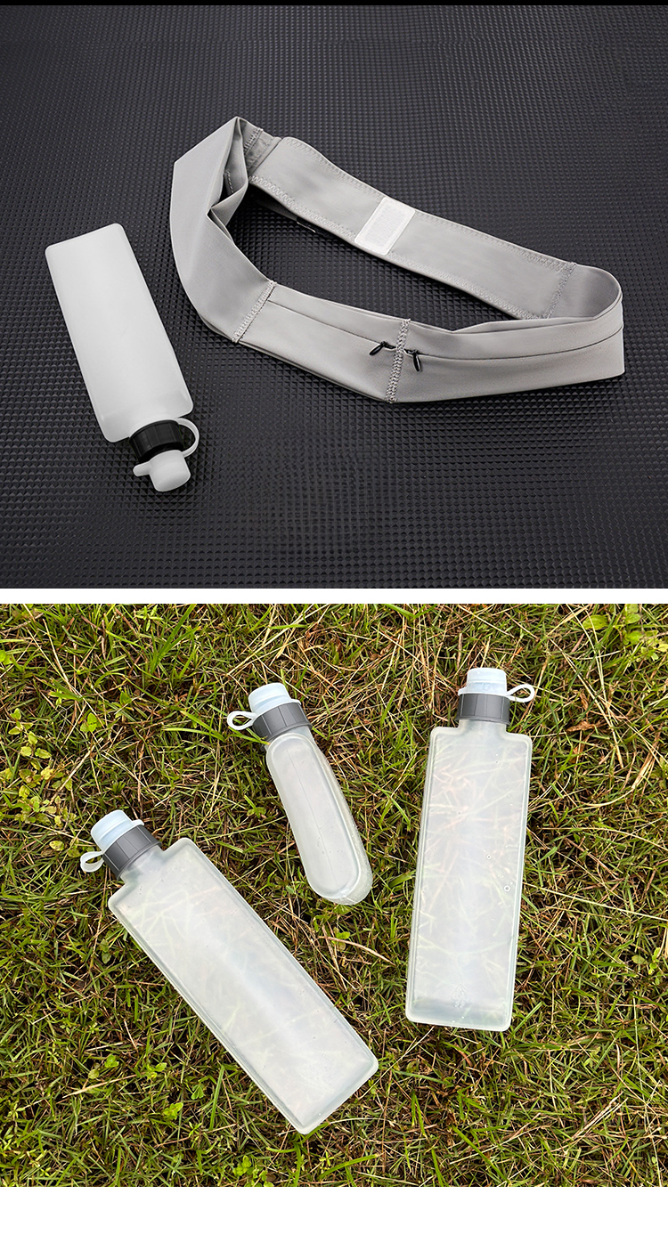 Gebogene tragbare Squeeze-Fitness-Sportflasche in Lebensmittelqualität für den Laufmarathon, eng anliegende, unsichtbare Gürteltasche, Wasserbecher_voghion.com