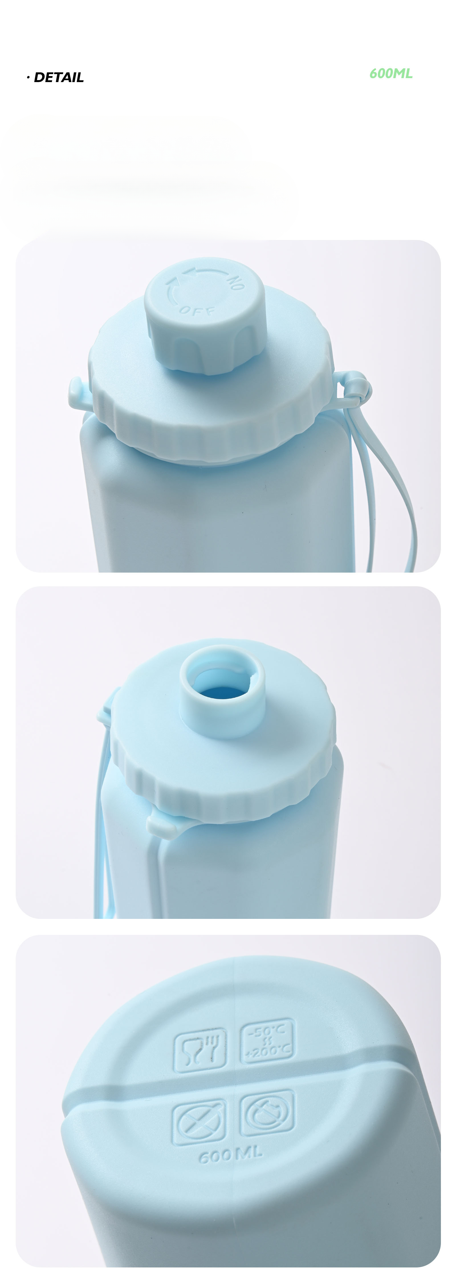 Borraccia sportiva pieghevole per attività all'aperto, ciclismo, viaggi d'affari, portatile, grande capacità, tazza in silicone, escursionismo_voghion.com