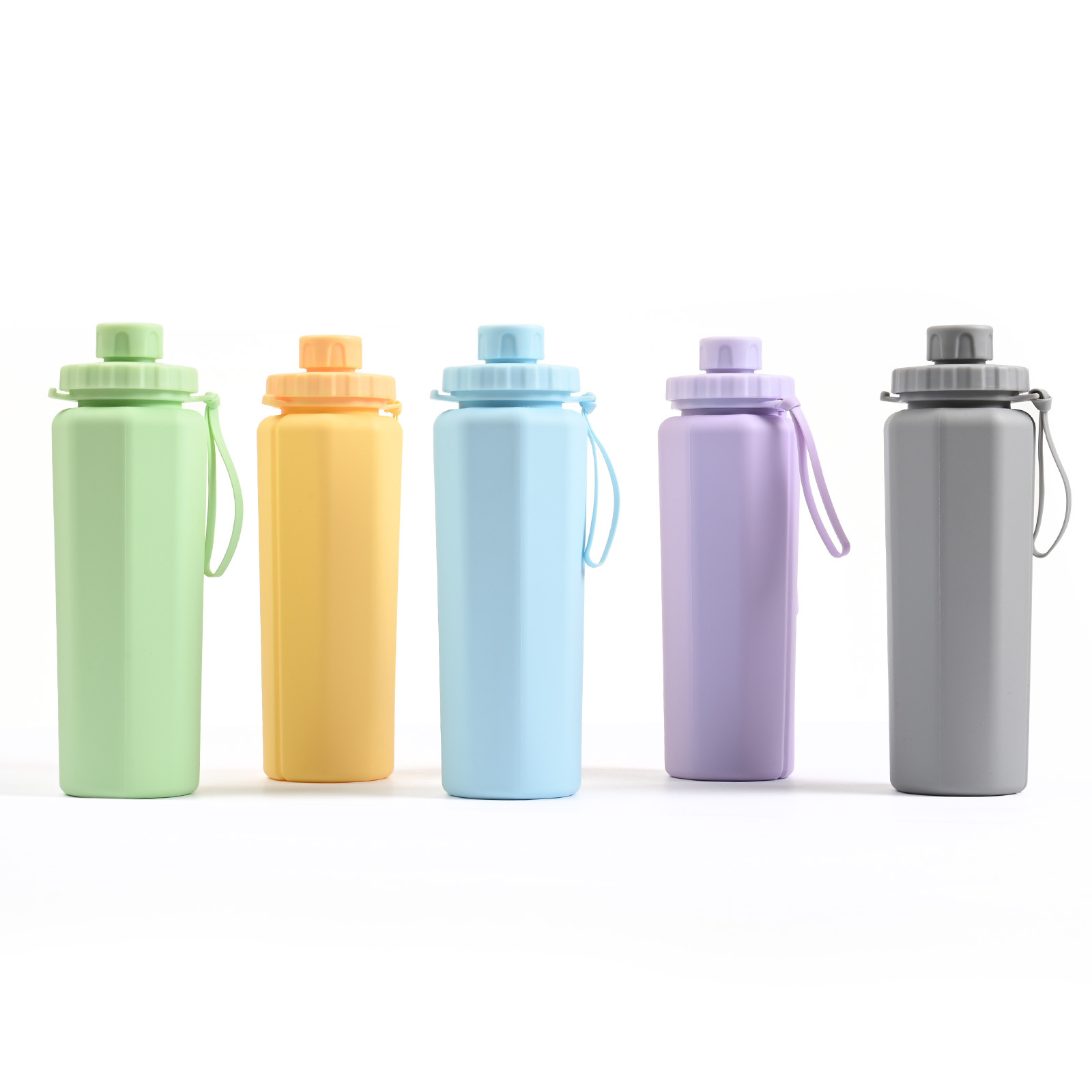 Foldable Sports Water Bottle Outdoor Cycling Business Travel Portable Large Capacity Silicone Cup Hiking_voghion.com