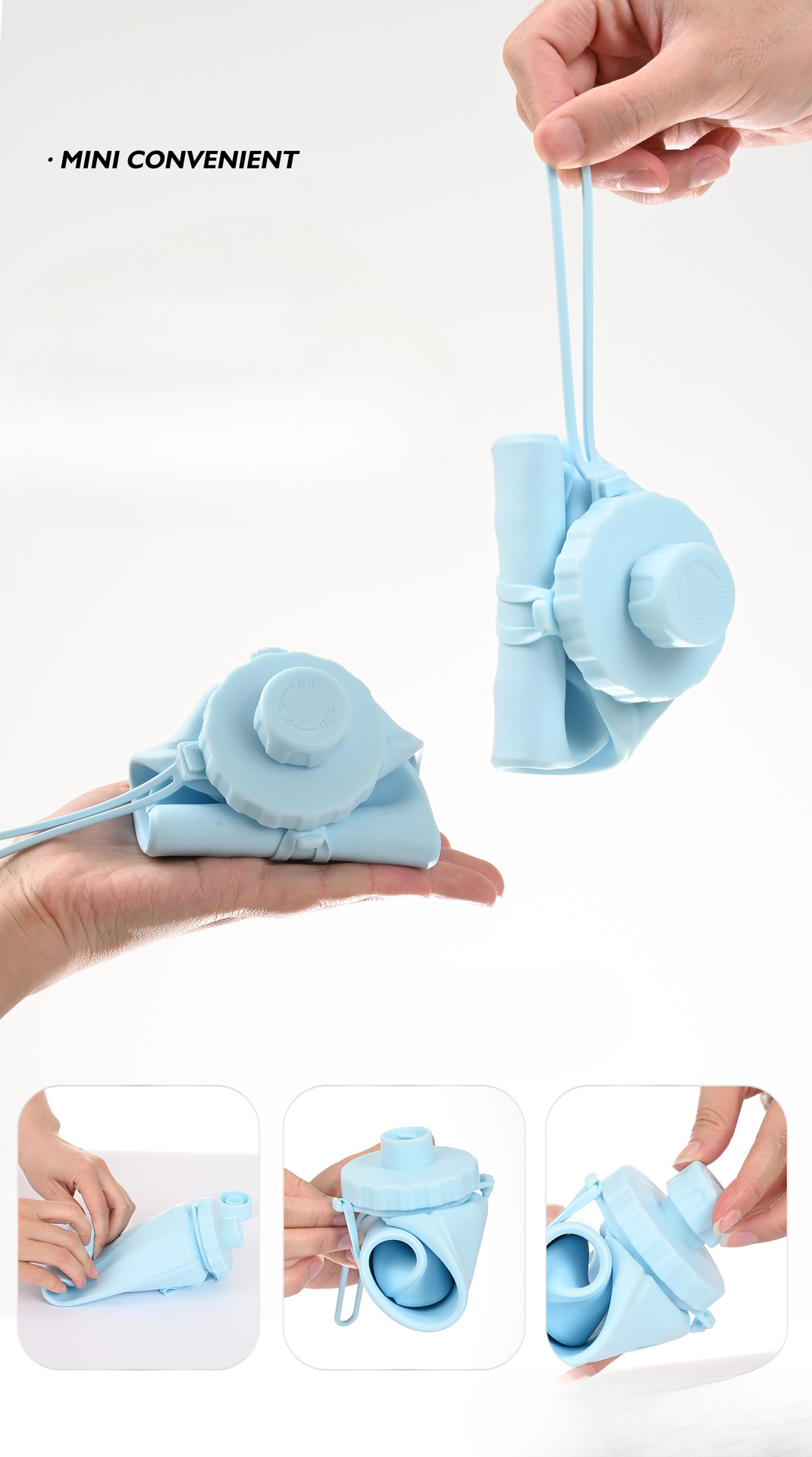 Borraccia sportiva pieghevole per attività all'aperto, ciclismo, viaggi d'affari, portatile, grande capacità, tazza in silicone, escursionismo_voghion.com