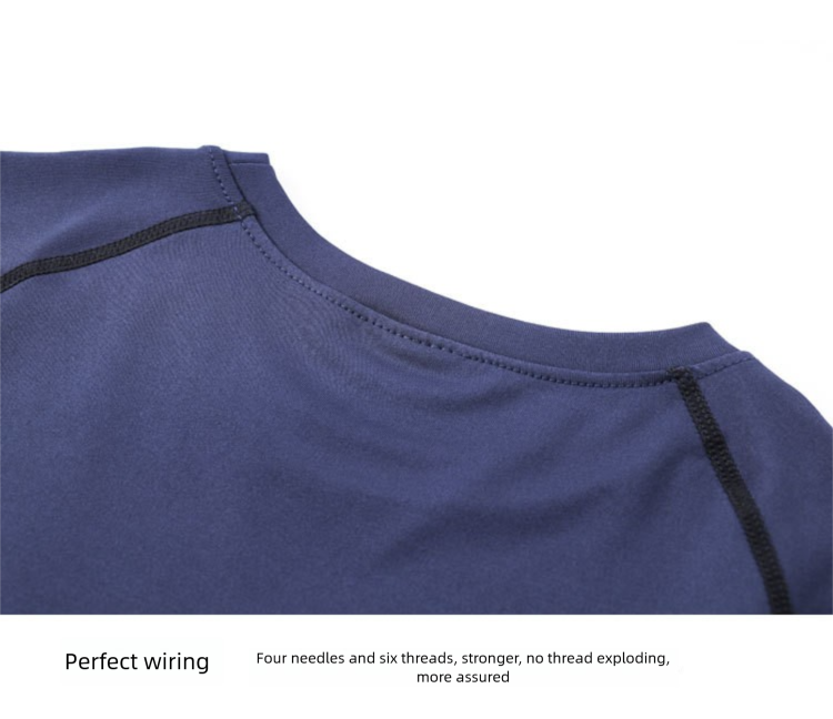 T-shirt de sport à manches longues, col rond, respirant et moulant pour homme, séchage rapide et compression_voghion.com