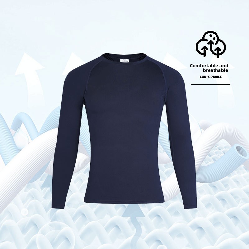 Sports Tight Long Sleeve Quick-Dry Training Fitness Shirt For Men High Elastic Compression Basketball Top Soccer Running_voghion.com