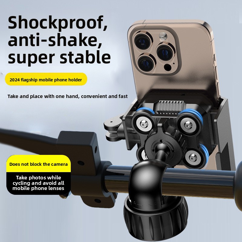 New Vehicle Holder Shock Absorption Motorcycle Bicycle Navigation Phone Mount Electric Mountain Bike Riding_voghion.com