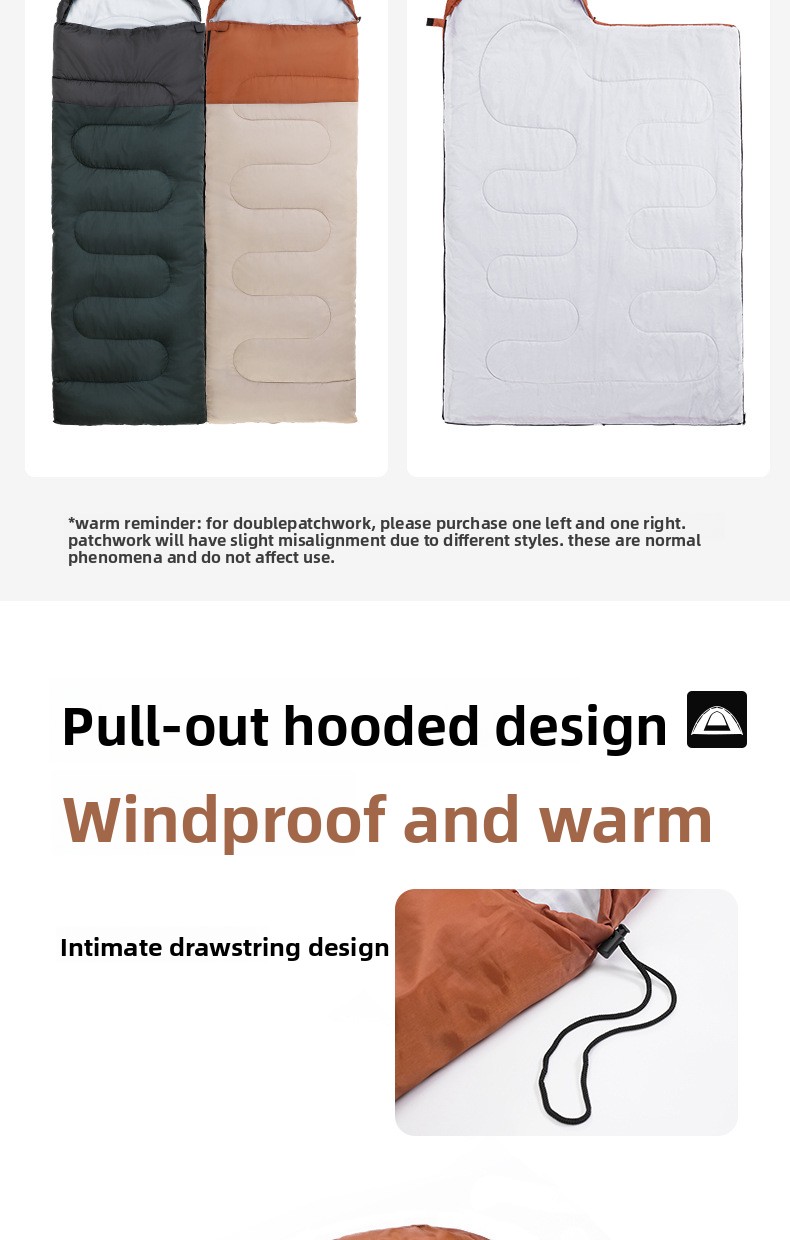 Arctic Wolf Adult Outdoor Camping Portable Splicable Single And Double Person Indoor Nap Hotel Dirt-Proof Sleeping Bag_voghion.com