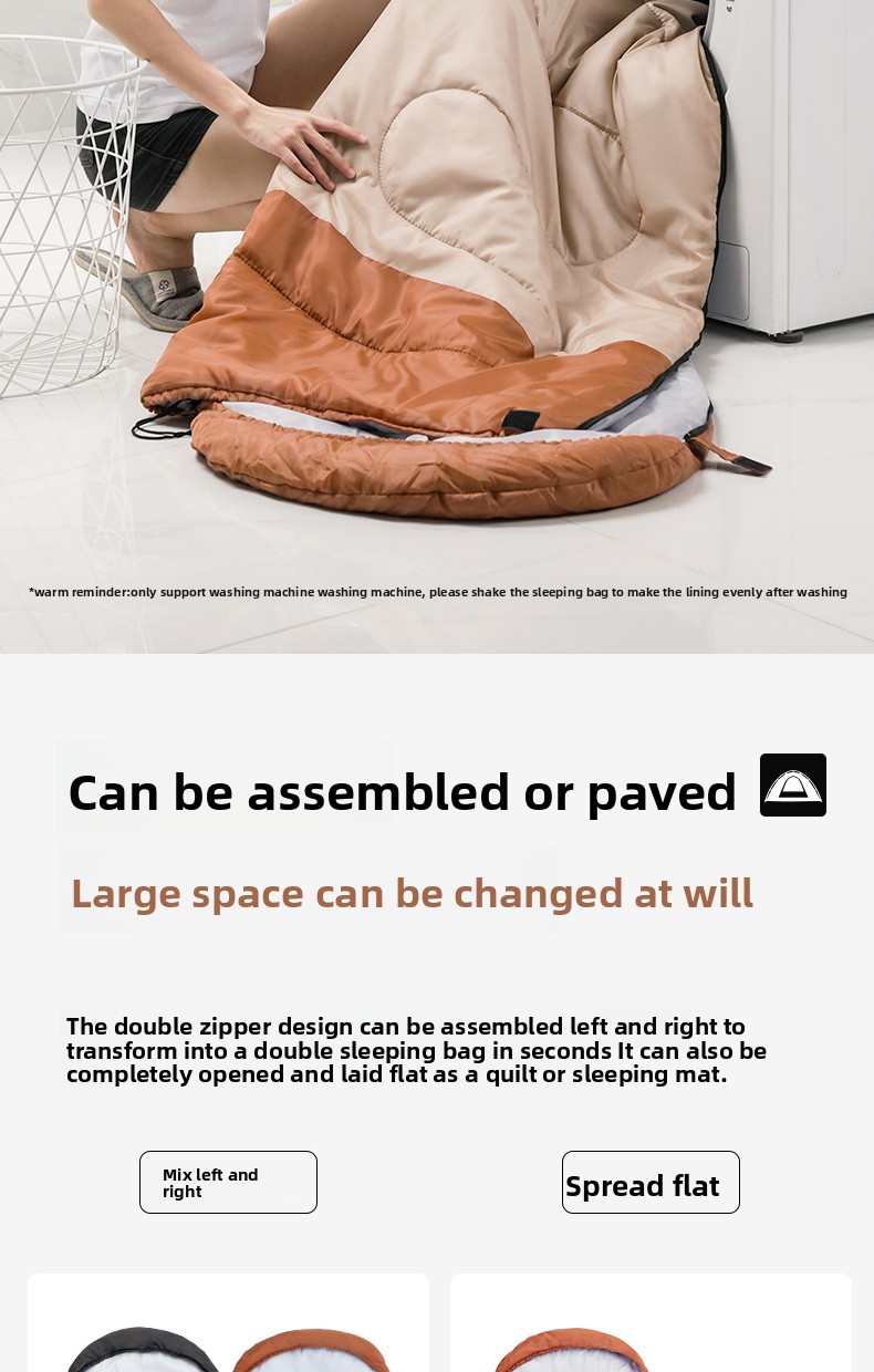 Arctic Wolf Adult Outdoor Camping Portable Splicable Single And Double Person Indoor Nap Hotel Dirt-Proof Sleeping Bag_voghion.com