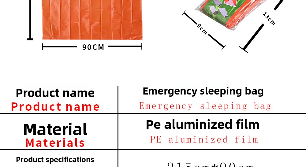 Travel Portable Outdoor Camping Warm Survival Blanket Cold-Proof Silver Reflective Emergency Sleeping Bag_voghion.com