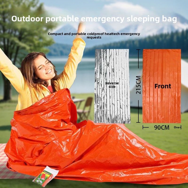 Travel Portable Outdoor Camping Warm Survival Blanket Cold-Proof Silver Reflective Emergency Sleeping Bag_voghion.com