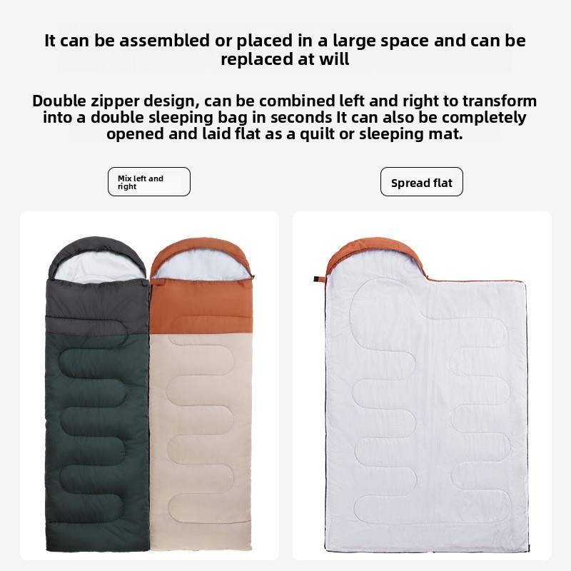 Arctic Wolf Adult Outdoor Camping Portable Splicable Single And Double Person Indoor Nap Hotel Dirt-Proof Sleeping Bag_voghion.com