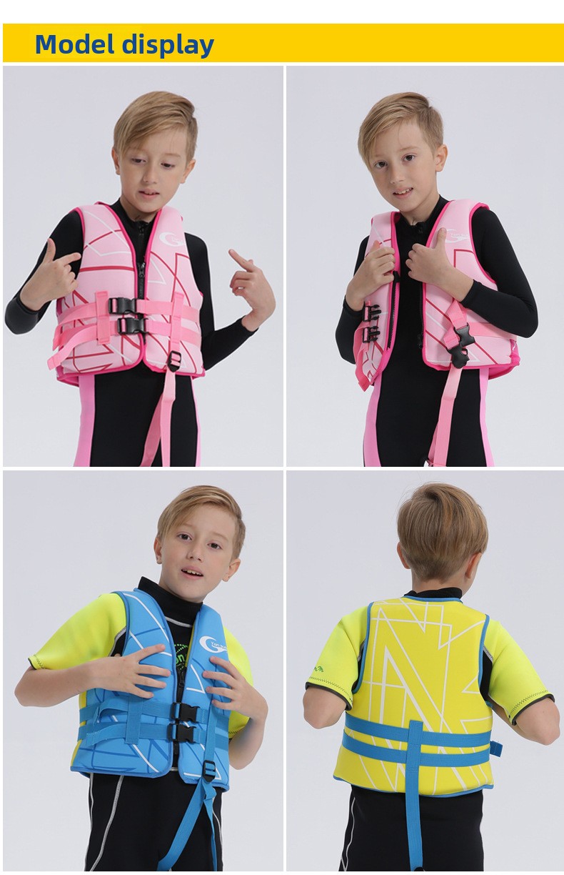 Maillot de bain pour enfants, gilet de sauvetage chaud et coloré, gilet de sauvetage sans manches à haute flottabilité pour garçons et filles_voghion.com