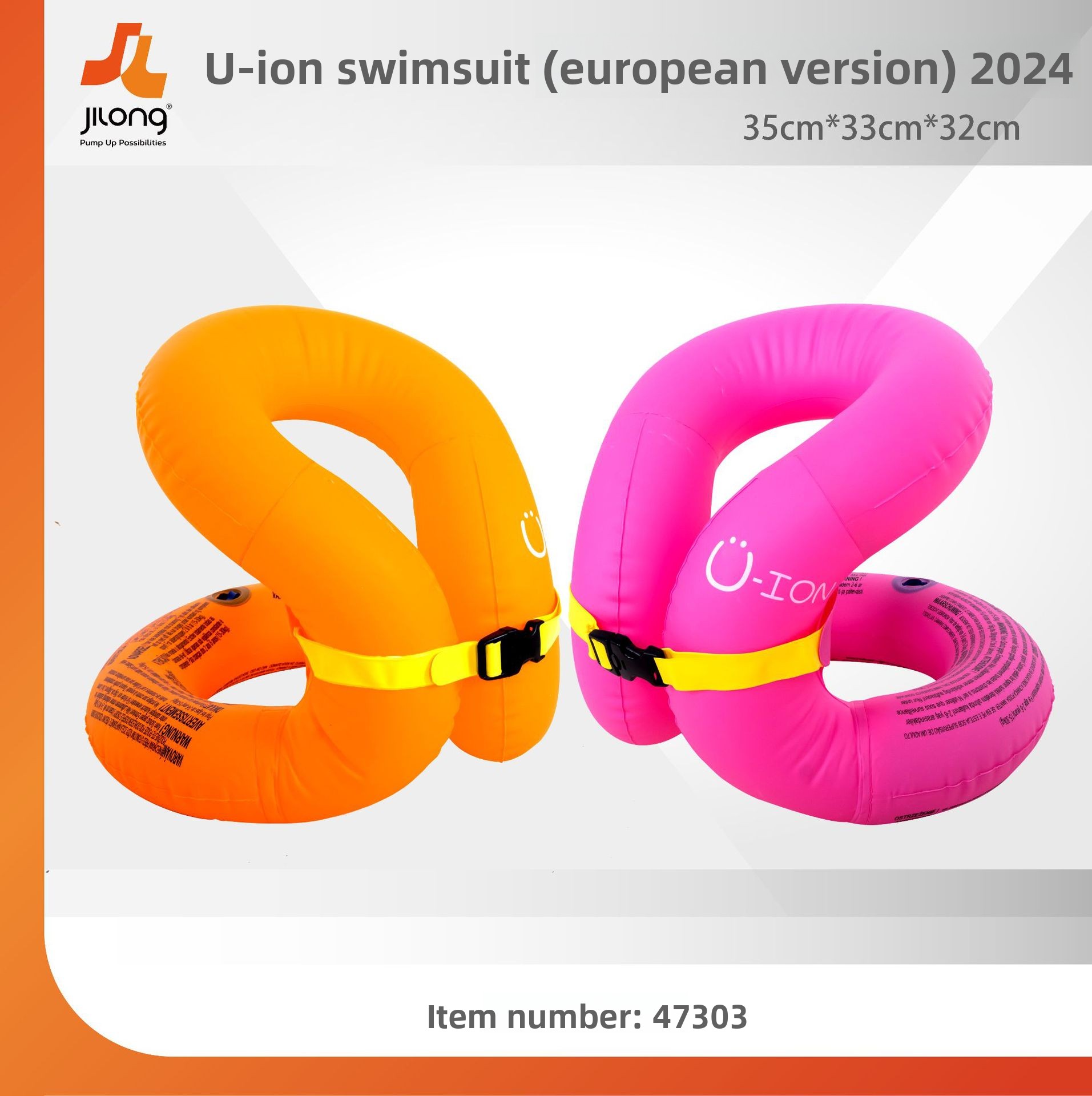 Jilong Children's Inflatable Swimwear Double Layer Thickened Float Portable Swimming Water Supplies Swim Ring_voghion.com