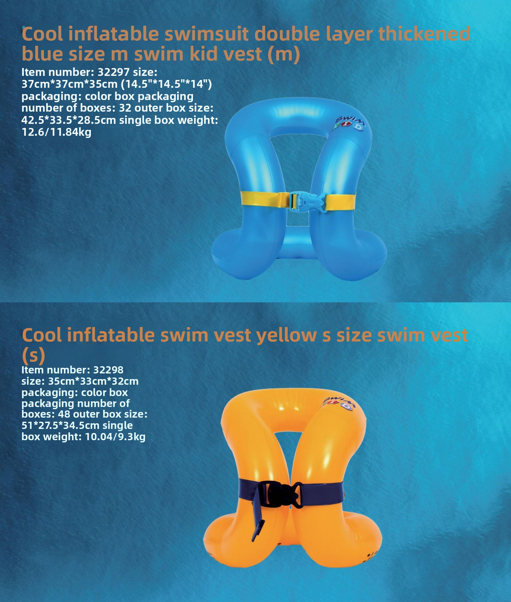 Jilong Children's Inflatable Swimwear Double Layer Thickened Float Portable Swimming Water Supplies Swim Ring_voghion.com