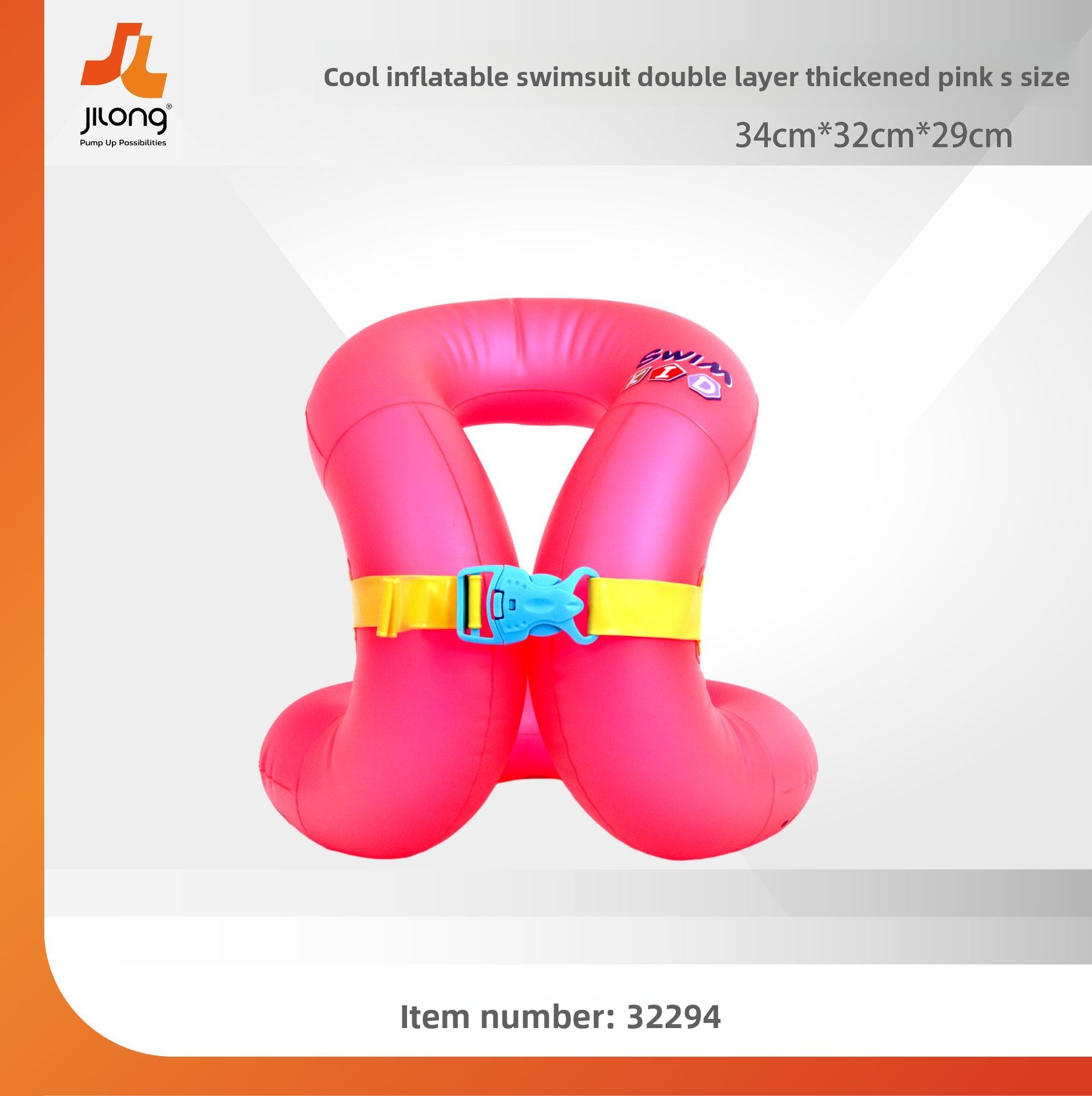 Jilong Children's Inflatable Swimwear Double Layer Thickened Float Portable Swimming Water Supplies Swim Ring_voghion.com