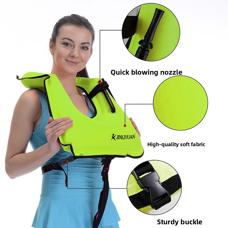 Snorkeling Gear Swimming Life Jacket Inflatable Buoyancy Vest_voghion.com
