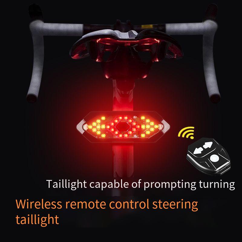 Bicycle Tail Wireless USB Remote Control Turn Signal Mountain Bike LED Warning Light Rechargeable Riding Gear_voghion.com