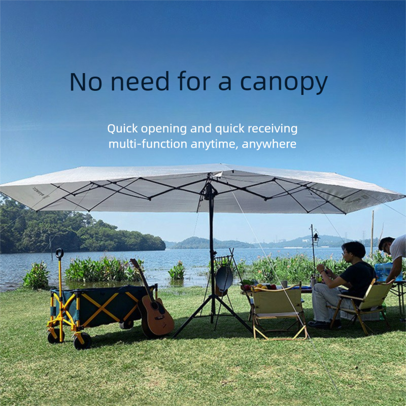 Kein Aufstellen eines Baldachinzeltes nötig, multifunktionale, zusammenklappbare Outdoor-Campingausrüstung, komplettes Set aus Sonnenschutz und Sonnenschirm, Picknick_voghion.com