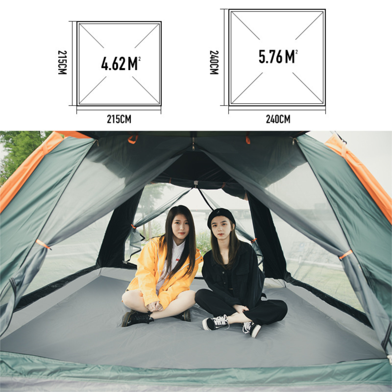 Quick Opening Four Sided Portable Outdoor Tent For 3-4 People, Thickened Rainproof Camping, Fully Automatic Camping Tent_voghion.com