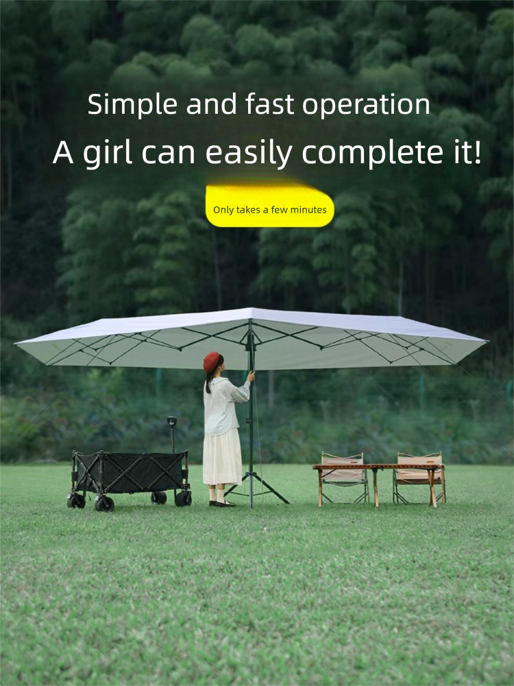 Kein Aufstellen eines Baldachinzeltes nötig, multifunktionale, zusammenklappbare Outdoor-Campingausrüstung, komplettes Set aus Sonnenschutz und Sonnenschirm, Picknick_voghion.com