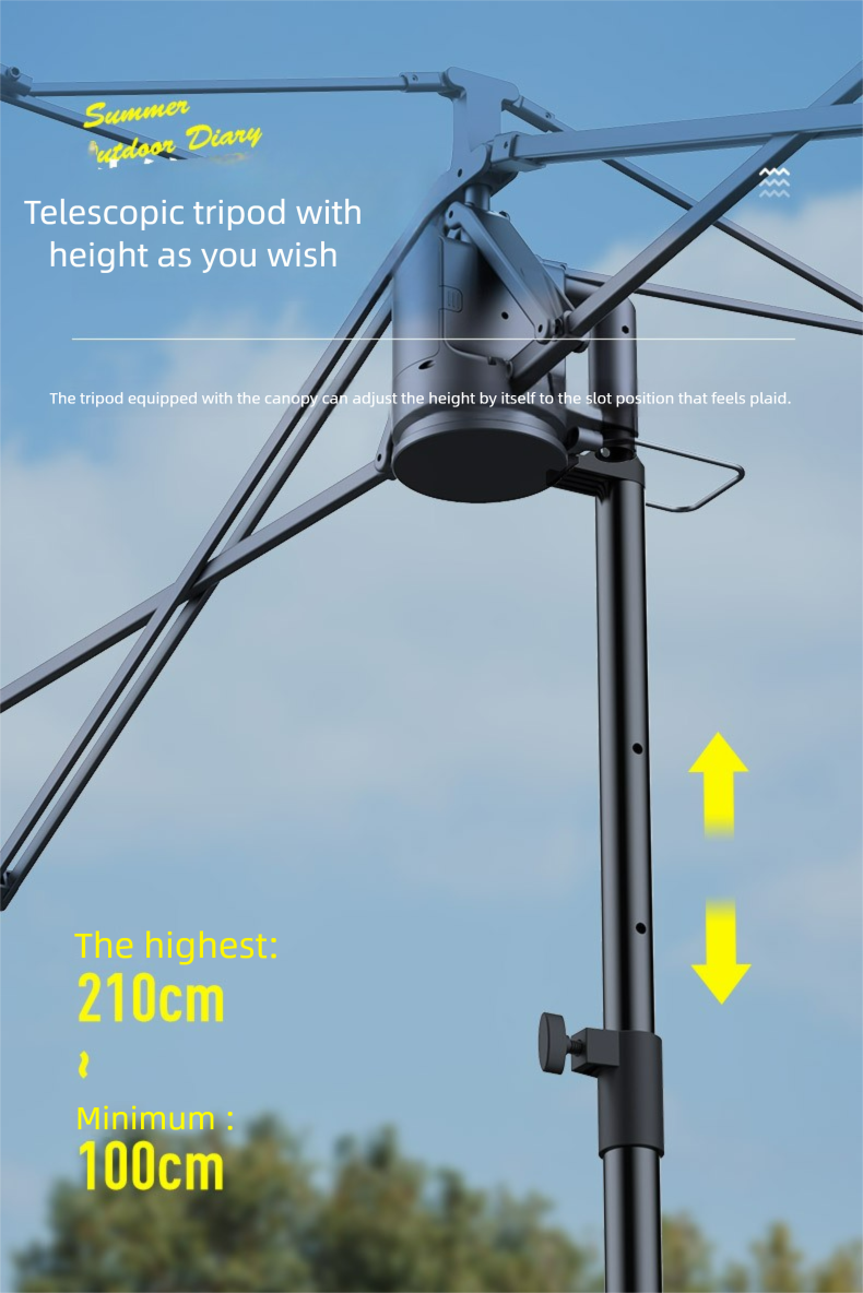 Kein Aufstellen eines Baldachinzeltes nötig, multifunktionale, zusammenklappbare Outdoor-Campingausrüstung, komplettes Set aus Sonnenschutz und Sonnenschirm, Picknick_voghion.com