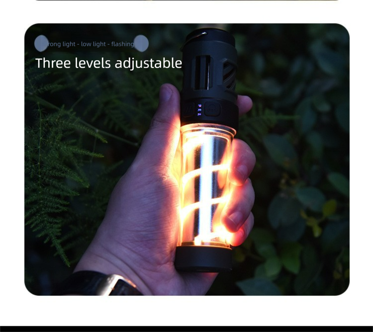 Outdoor LED Multi-Function Mosquito Repellent Camping Type-C Rechargeable Portable Magnetic Triangle Stand Tent_voghion.com