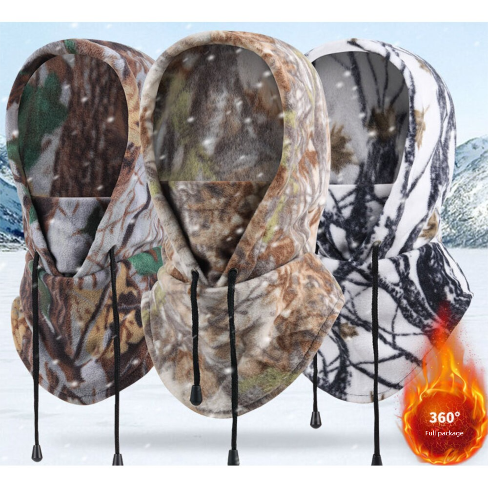 Cycling Windproof Outdoor Sports Neck Warmer Cold-proof Thickened Ski Headgear CS Mask Camouflage Fleece Hat_voghion.com