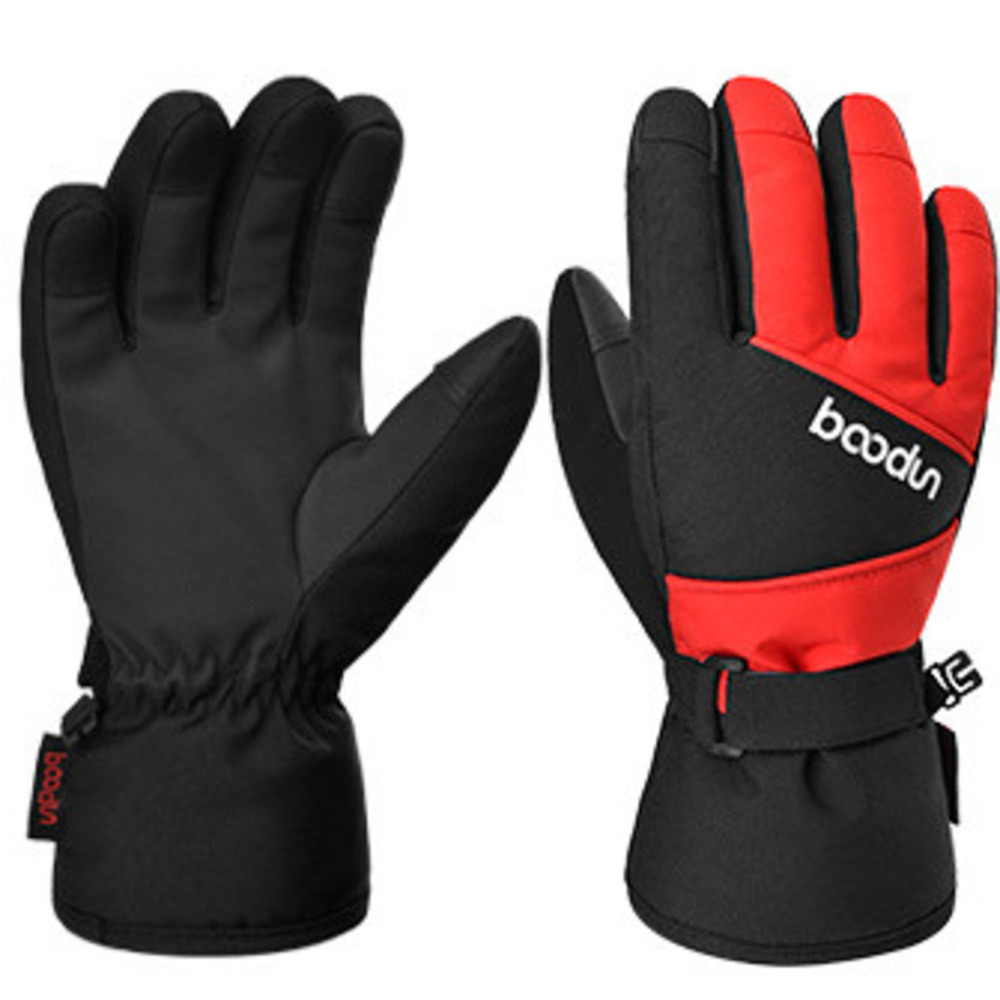 Guantes de invierno nuevos para hombres y mujeres, de cinco dedos, gruesos, impermeables, para niños grandes, cálidos, con pantalla táctil bicolor._voghion.com