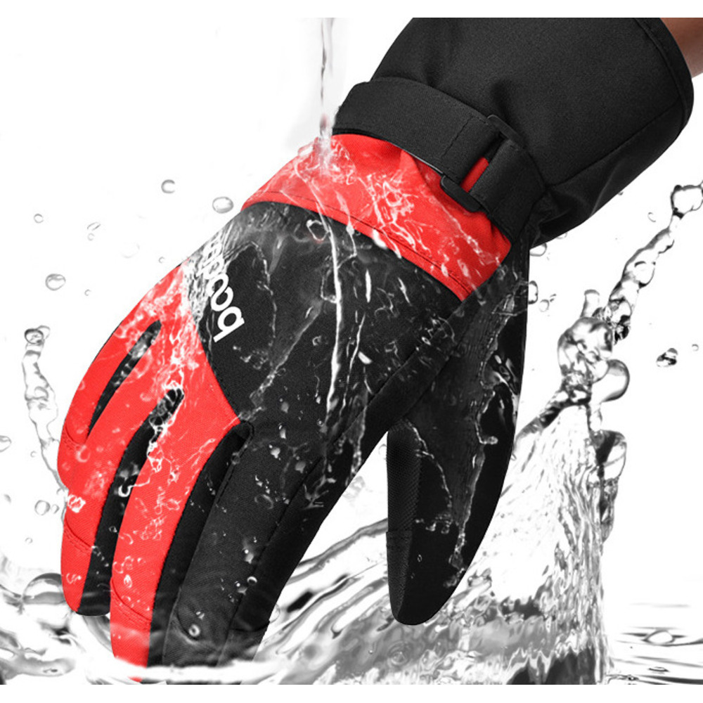 Guantes de invierno nuevos para hombres y mujeres, de cinco dedos, gruesos, impermeables, para niños grandes, cálidos, con pantalla táctil bicolor._voghion.com