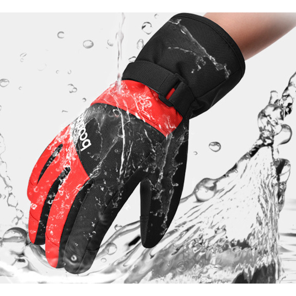 Guantes de invierno nuevos para hombres y mujeres, de cinco dedos, gruesos, impermeables, para niños grandes, cálidos, con pantalla táctil bicolor._voghion.com