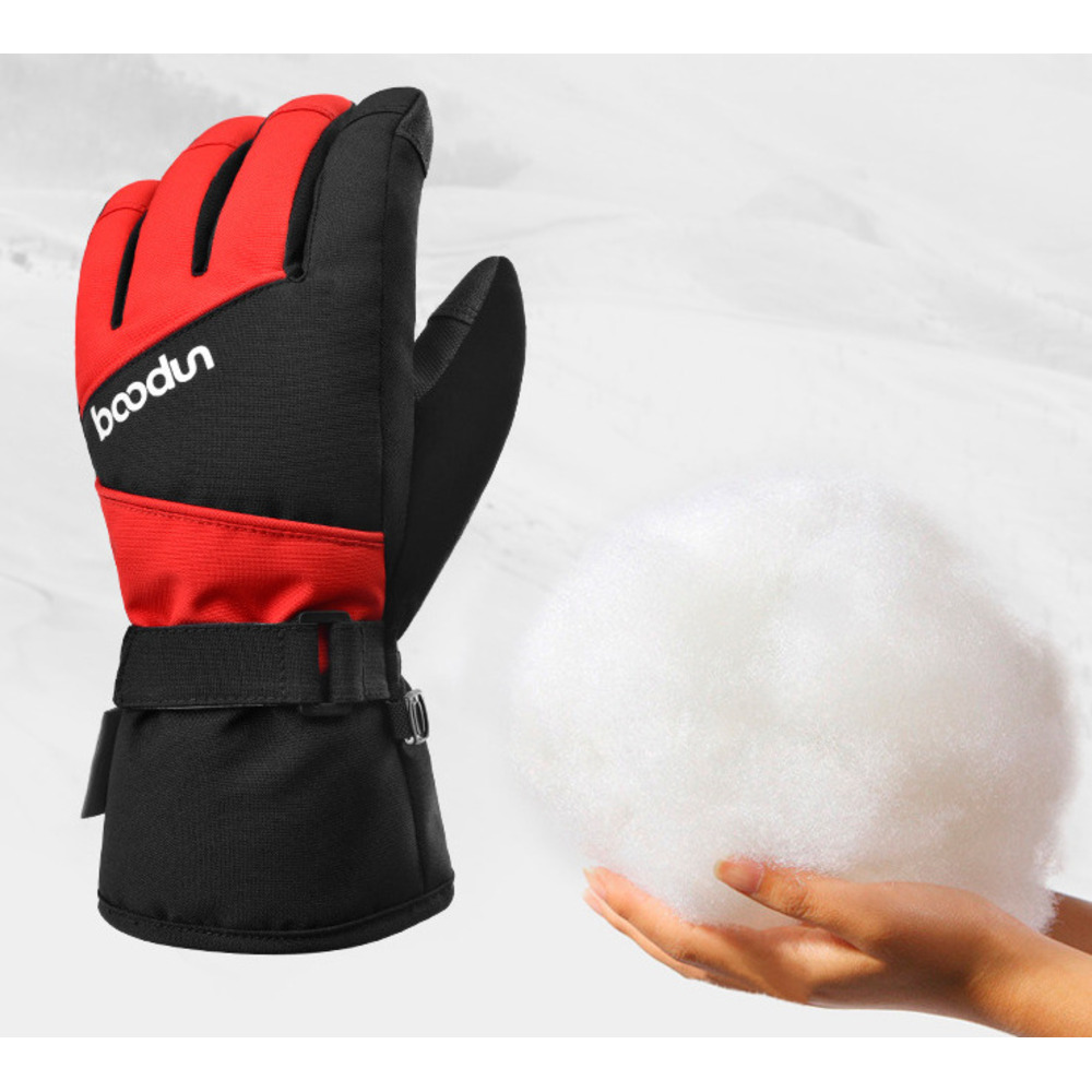Guantes de invierno nuevos para hombres y mujeres, de cinco dedos, gruesos, impermeables, para niños grandes, cálidos, con pantalla táctil bicolor._voghion.com
