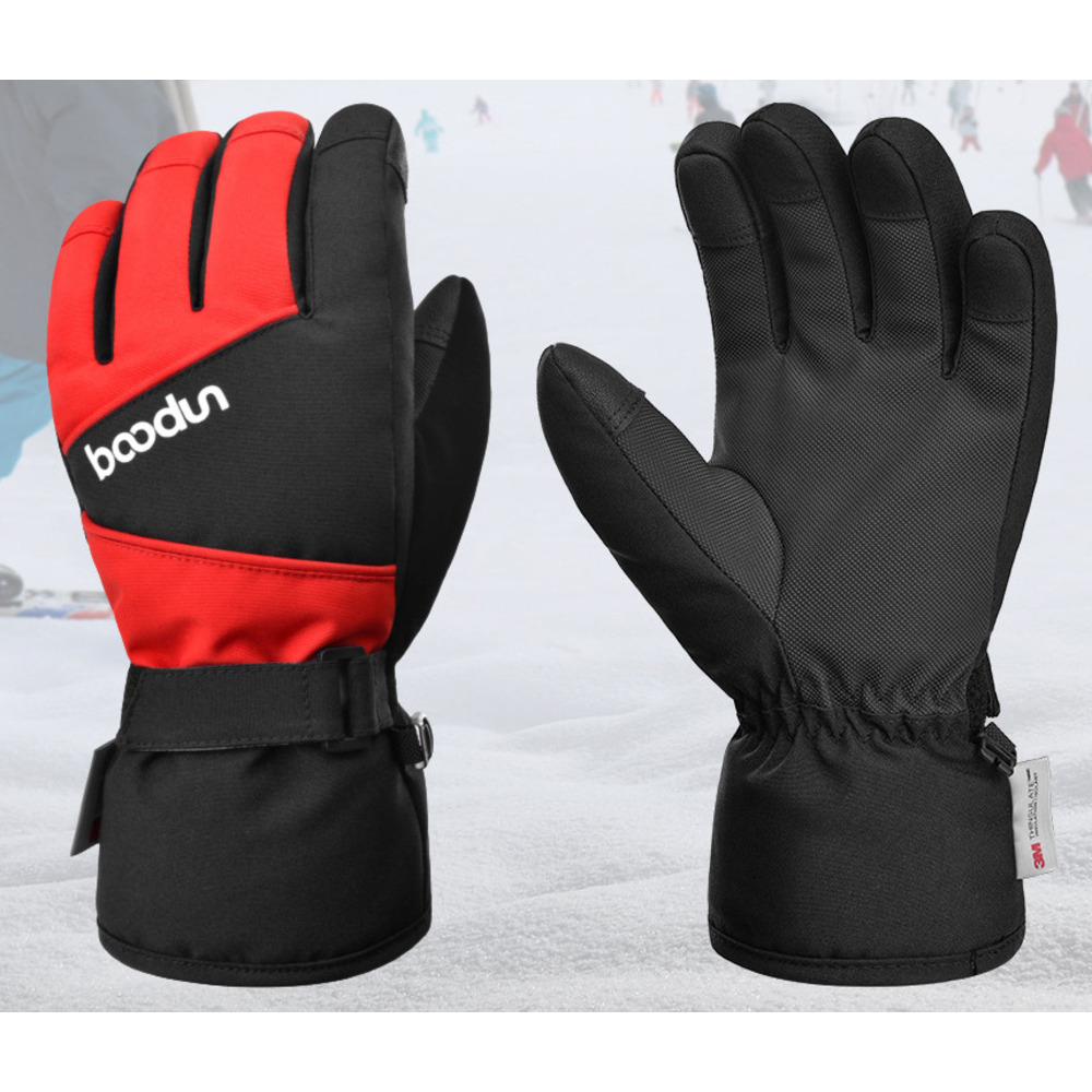 Winter New Men's And Women's Children's Five-Finger Thickened Waterproof Big Kids Warm Two-Color Touchscreen_voghion.com