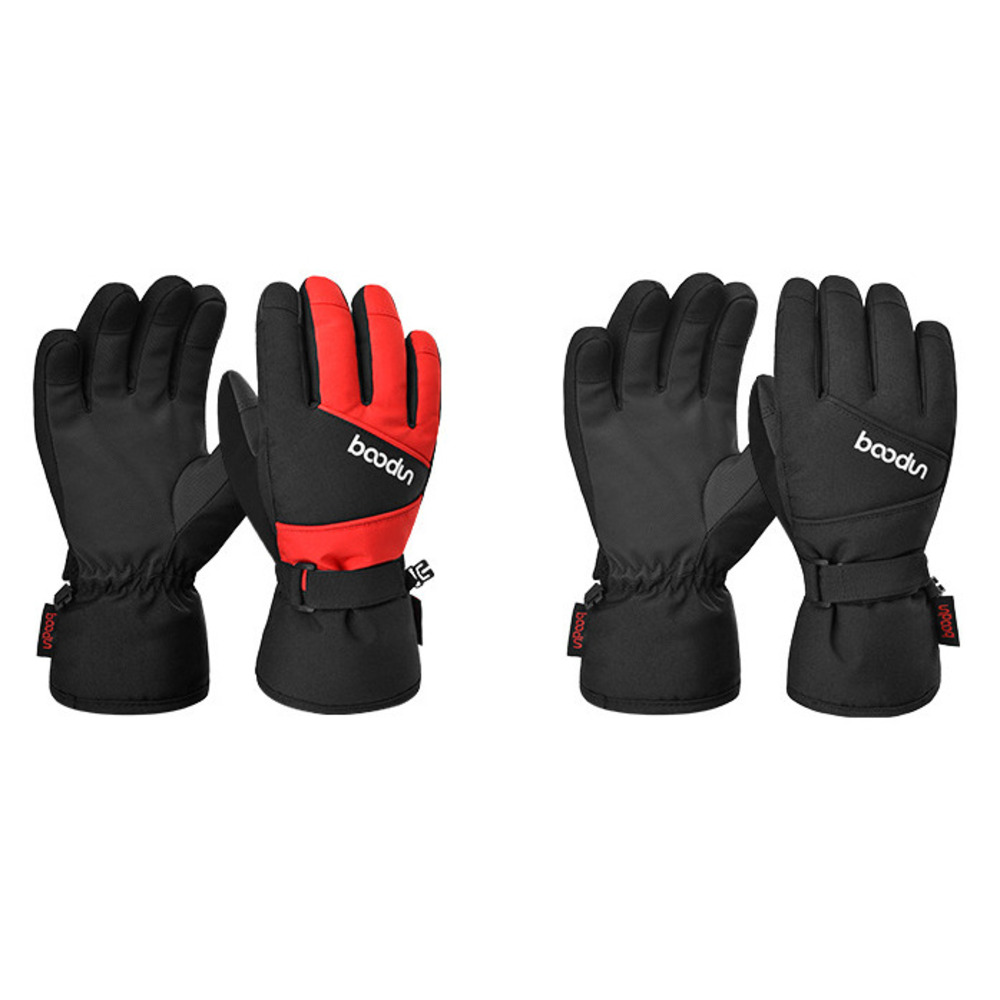 Guantes de invierno nuevos para hombres y mujeres, de cinco dedos, gruesos, impermeables, para niños grandes, cálidos, con pantalla táctil bicolor._voghion.com
