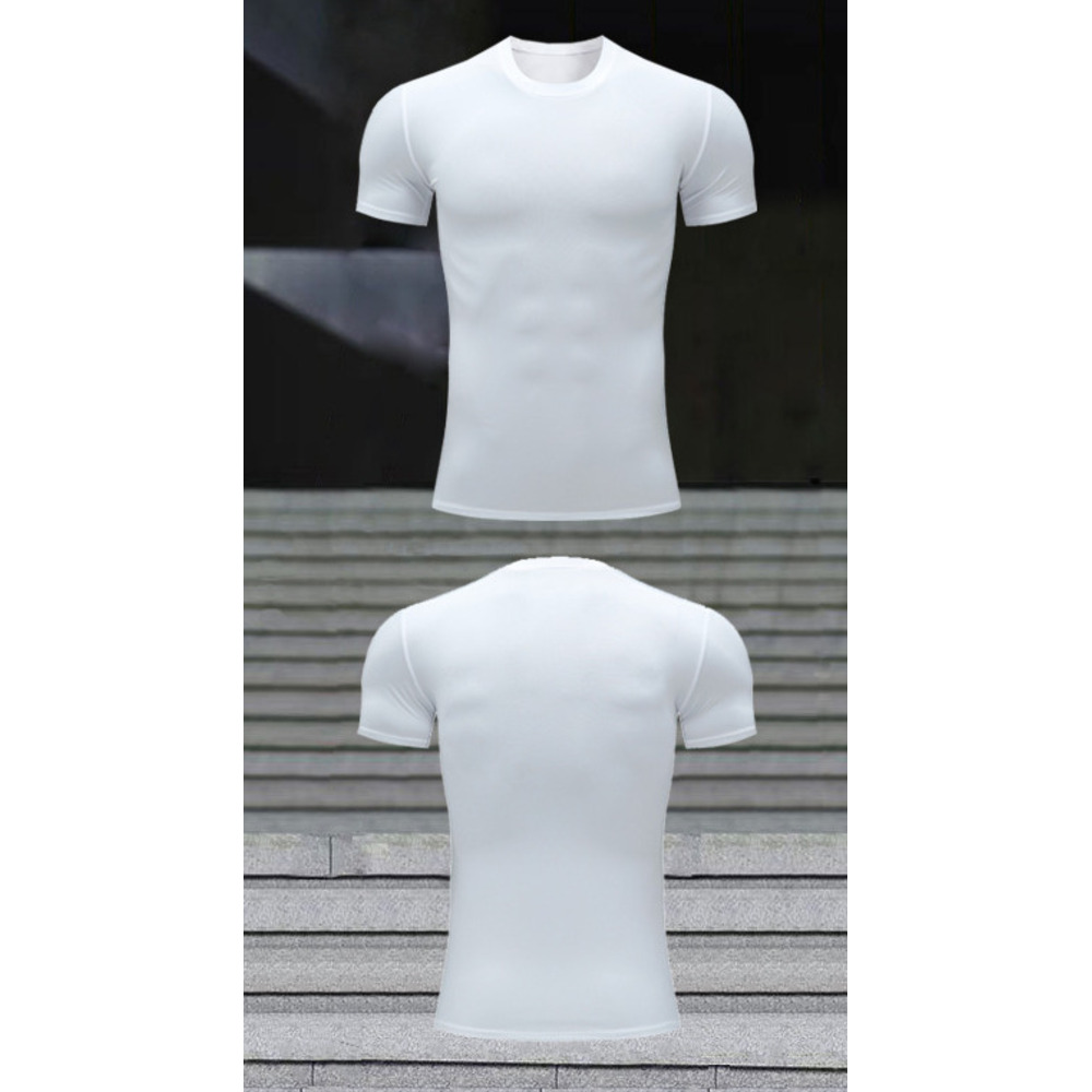 Abbigliamento sportivo da uomo PRO Fitness, aderente, a maniche corte, ad asciugatura rapida, elastico, maglietta da corsa, maglia da ciclismo a compressione_voghion.com