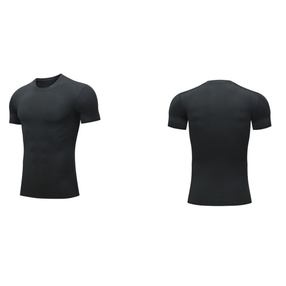 Abbigliamento sportivo da uomo PRO Fitness, aderente, a maniche corte, ad asciugatura rapida, elastico, maglietta da corsa, maglia da ciclismo a compressione_voghion.com