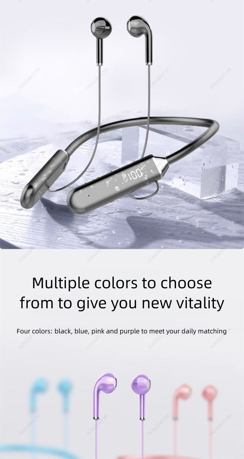 Draadloze Bluetooth-oortelefoon met sportnekband 2025 met ultralange batterijduur, nieuw model Xiaomi, iPhone en Huawei, universeel_voghion.com