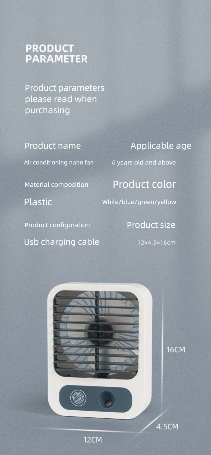 Black Technology Cooling Desktop Fan Silent High Wind Humidifying Spray Mini_voghion.com