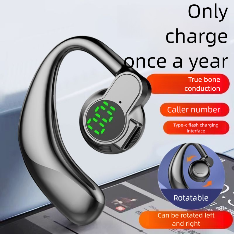 Nieuwe draaibare, draagbare Bluetooth-oortelefoon met digitaal display, over-ear, compatibel met iPhone, Android en Huawei_voghion.com