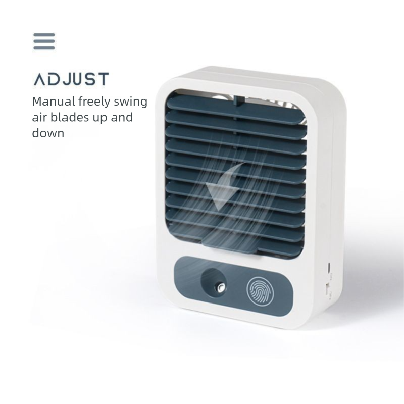 Ventilatore da tavolo con tecnologia Black Cooling, silenzioso, con umidificatore spray ad alta potenza, mini_voghion.com