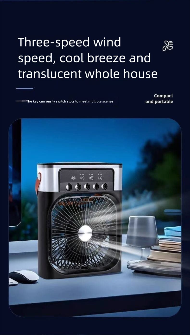 Intelligent Five-Hole Multi-Function Cooling Spray USB Desktop Electric Student Dormitory Office Small Fan_voghion.com