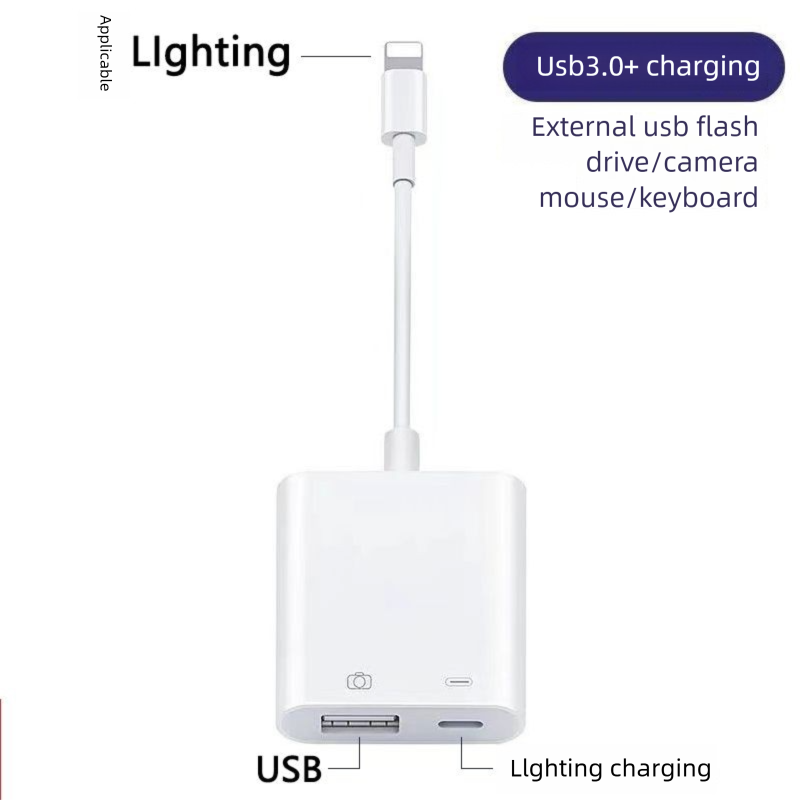 OTG USB Mobile Phone Converter For Iphone IPad Mouse Keyboard Flash Drive Camera Adapter Cable_voghion.com