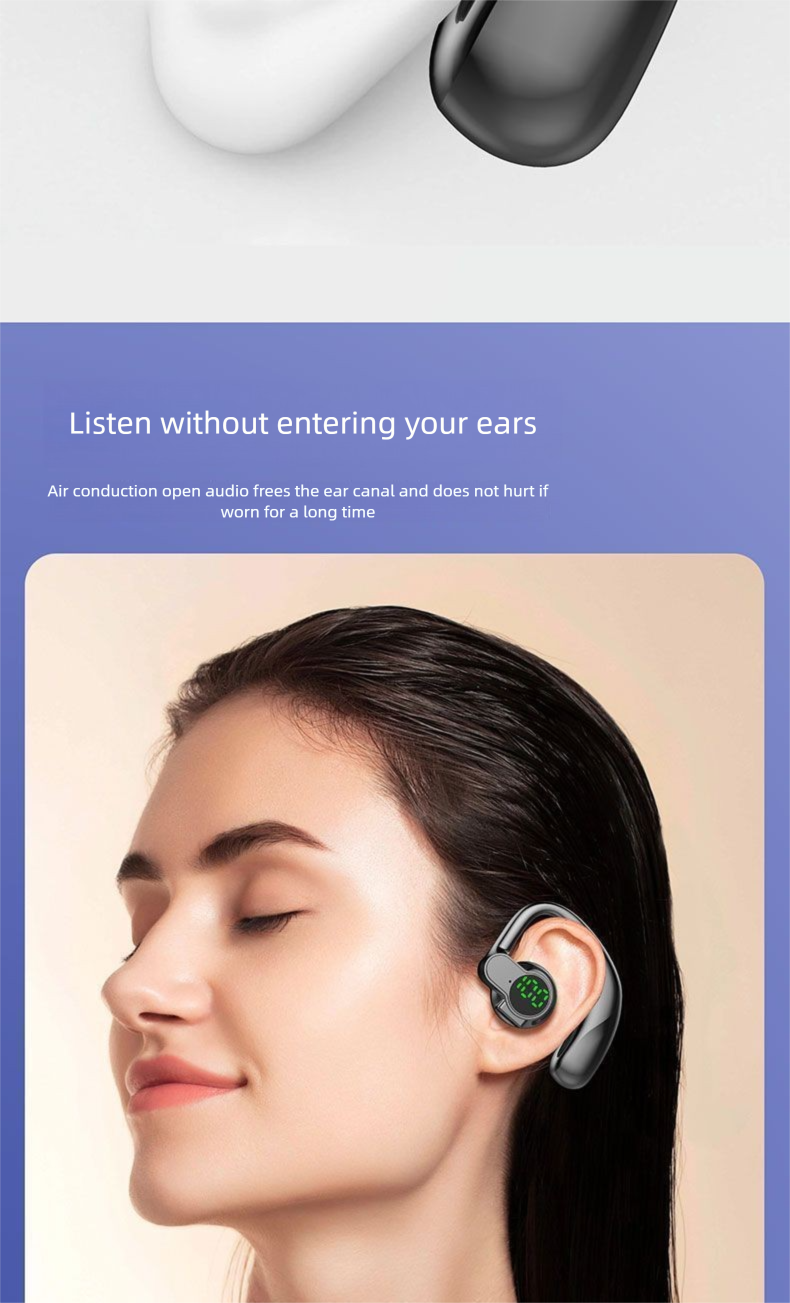 Nieuwe draaibare, draagbare Bluetooth-oortelefoon met digitaal display, over-ear, compatibel met iPhone, Android en Huawei_voghion.com
