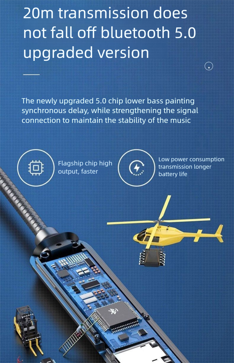 Écouteurs Bluetooth sans fil YD-36, tour de cou sport, longue durée de vie, compatibles avec iPhone, Huawei, Vivo et Android_voghion.com